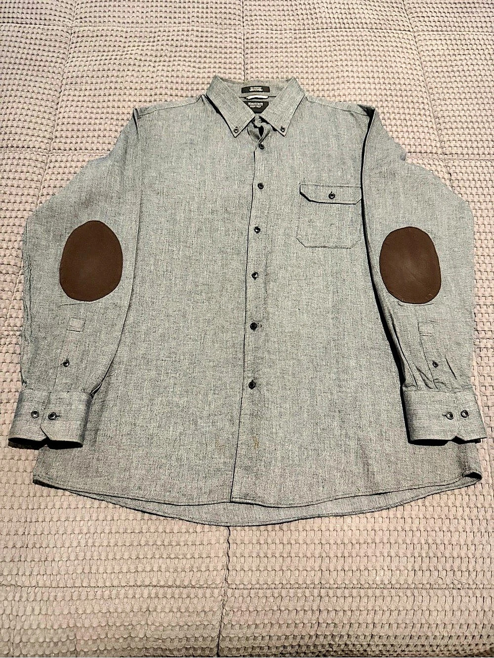 Nordstrom Men's Gray Herringbone Shirt Size XL